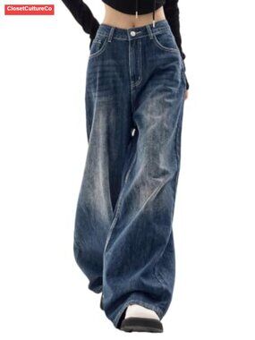 EMMIOL High Waist Wide Leg Baggy Boyfriend Jeans
